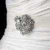* Bridal Wedding Brooch 62 Antique Silver Clear