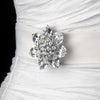 * Bridal Wedding Brooch 63 Antique Silver Clear