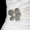 * Bridal Wedding Brooch 66 Antique Silver Diamond White Pearls and Rhinestones