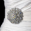 Bridal Wedding Brooch 79 Antique Silver Clear AB Rhinestones