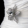 * Antique Silver Clear Light Pink Rhinestone Bridal Wedding Brooch 82