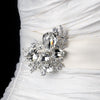 * Brilliant Antique Silver Rhinestone Vine Bridal Wedding Brooch 84