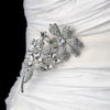 Silver Clear Flower Bridal Wedding Brooch 85