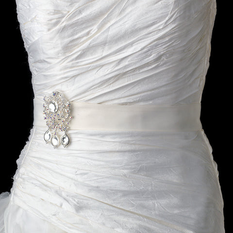 * Large Antique Silver AB Rhinestone Celebrity Style Bridal Wedding Brooch for Gown or Bridal Wedding Hair - Bridal Wedding Brooch 8777