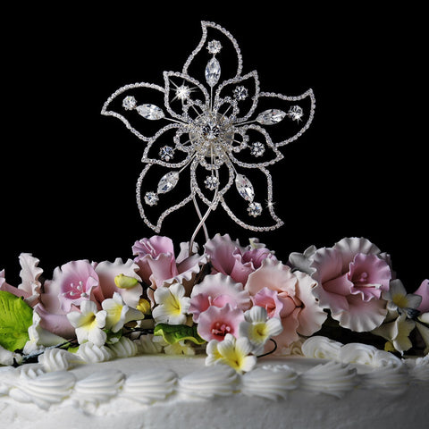 Sparkling Rhinestone Covered Flower Cake Top 1020