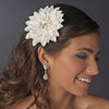 Diamond White Starburst Dahlia Flower Bridal Wedding Hair Clip with Bridal Wedding Hair Clip Bridal Wedding Brooch - Bridal Wedding Hair Clip 422