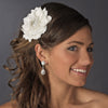 Ivory or Diamond White Gold Bridal Wedding Flower Bridal Wedding Hair Clip 436