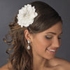 Ivory or Diamond White Gold Bridal Wedding Flower Bridal Wedding Hair Clip 436