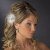 * Exquisite Silver Clear Rhinestone & Swarovski Crystal Bridal Wedding Hair Clip w/ White or Ivory Feathers 460