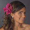 * Fuchsia Tulip Cluster Bridal Wedding Hair Clip 479