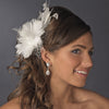 Ravishing Ivory Feather Bridal Wedding Hair Comb 8985