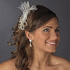 Elegant Ivory Flower Bridal Wedding Hair Clip w/ Rhinestones & Freshwater Pearls 8991