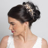 Light Gold Rhinestone Floral Vine Bridal Wedding Hair Clip 10007
