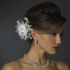 Rhinestone, Crystal, Lace, Satin & Organza Flower Bridal Wedding Hair Clip 2705