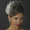 Floral Bridal Wedding Veil Fascinator with Rhinestone, Crystal & Lace Bridal Wedding Hair Clip 2719