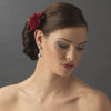 Red Rose Bridal Wedding Hair Clip for Bridal Wedding Day - Bridal Wedding Hair Clip 401 Red