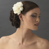 Ivory Gardenia Cluster Bridal Wedding Hair Flower on Bridal Wedding Hair Clip 411 with Bridal Wedding Brooch Pin