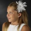 Bridal Wedding Crystal Feather Fascinator Bridal Wedding Hair Clip 442 with Bridal Wedding Brooch Pin ( Ivory White Red Black or Cafe )