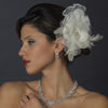 Silver Clear CZ Bridal Wedding Necklace & Earring Set 8612