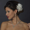 * Pearl & Crystal Rhinestone Bridal Wedding Flower Bridal Wedding Hair Clip 5285