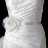 * Lovely White Flower Bridal Wedding Hair Clip w/ Feathers & Clear Rhinestones 8387