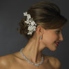 Silver Clear Rhinestone Floral Vine Bridal Wedding Hair Clip 9626