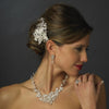 Silver Clear Crystal Bridal Wedding Jewelry Set 9690