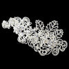 Silver Clear Beaded Floral Leaf Rhinestone Bridal Wedding Hair Clip