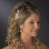 * Silver Ivory Pearl Bridal Wedding Hair Comb 4013
