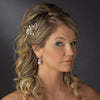 Silver Clear Floral Rhinestone Side Bridal Wedding Hair Comb 4285