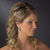 Gold Clear Floral Rhinestone Side Bridal Wedding Hair Comb 4285