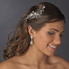 Silver Ivory Pearl & Rhinestone Bridal Wedding Hair Comb 4710