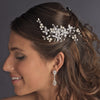 Rhinestone & Pearl Vintage Floral Vine Bridal Wedding Hair Comb 597