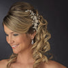 Elegant Floral Pearl Vine Bridal Wedding Hair Comb 7096 Gold