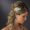 Fabulous Crystal & Pearl Vintage Bridal Wedding Hair Comb 752