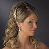 Elegant Silver or Gold Bridal Wedding Hair Comb w/ Pearls & Rhinestones 8911