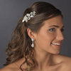 Charming Silver Floral Bridal Wedding Hair Comb w/ Clear Crystals & Rhinestones 9804