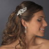 Charming Silver Floral Bridal Wedding Hair Comb w/ Clear Crystals & Rhinestones 9804