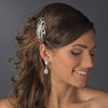 Lovely Silver Clear Rhinestone Floral Bridal Wedding Hair Comb 9825  * Discontinued *