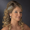 Gold Clear Rhinestone Swirl Leaf Bridal Wedding Hair Comb 9982