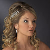 Gold Clear Rhinestone Swirl Leaf Bridal Wedding Hair Comb 9982