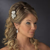 Gorgeous Light Gold Flower Bridal Wedding Hair Comb w/ Clear Rhinestones & Swarovski Crystals 9995