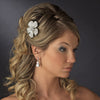 Gorgeous Light Gold Flower Bridal Wedding Hair Comb w/ Clear Rhinestones & Swarovski Crystals 9995