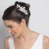Lace Floral Rhinestone Bridal Wedding Hair Comb 4386