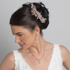 Rose Gold Clear Rhinestone Floral Vine Bridal Wedding Hair Bun Wrap Comb 5096