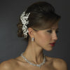 Antique Rhodium Silver Clear Rhinestone Floral Vine Bridal Wedding Hair Comb 4401