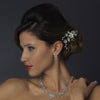 Silver Clear & Pearl Bridal Wedding Hair Comb 561