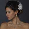 * Silver White Bridal Wedding Hair Comb 600