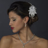 * Silver White Bridal Wedding Hair Comb 600