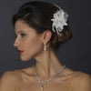 * Silver White Bridal Wedding Hair Comb 600